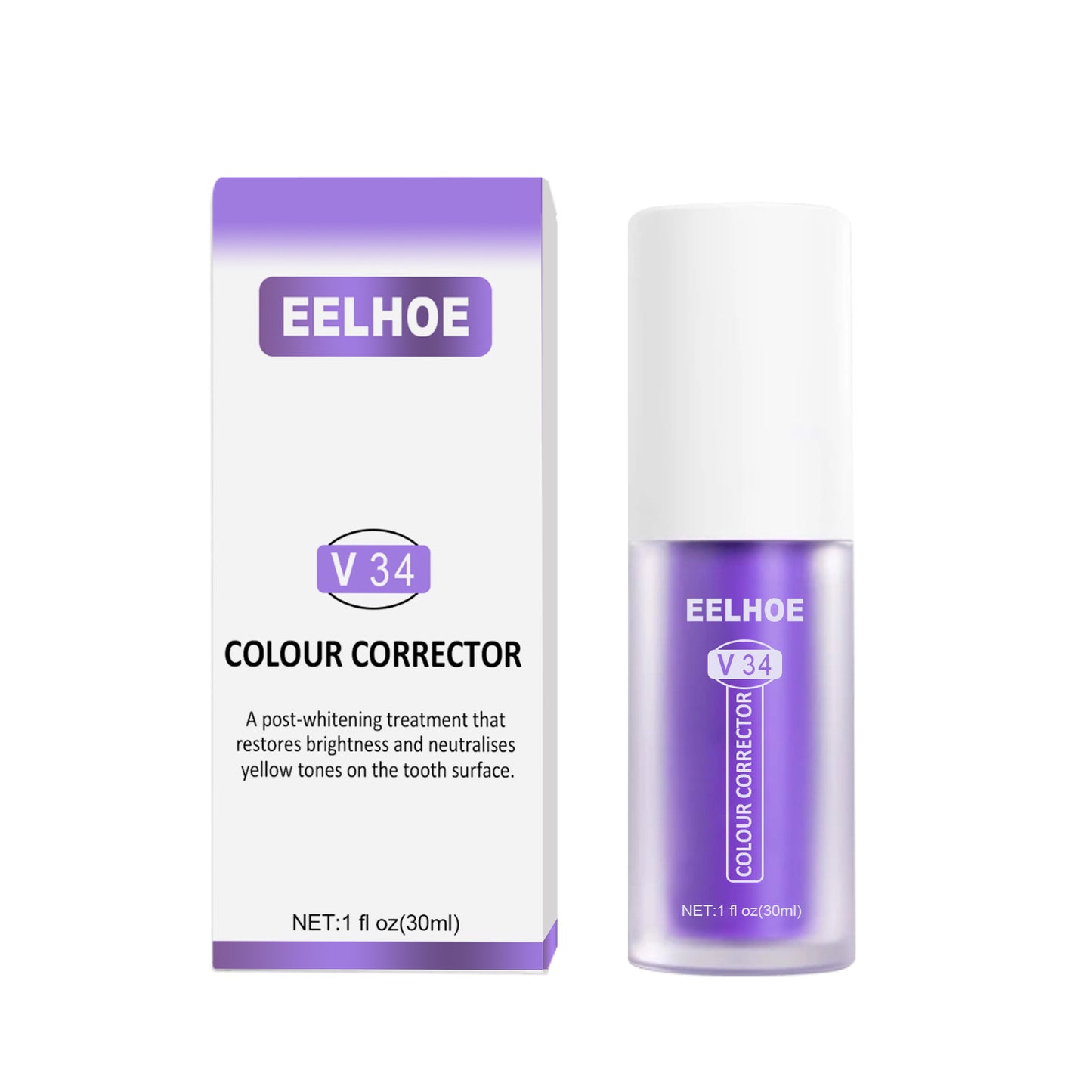 EELHOE V34 Toothpaste Repair Teeth Repair Oral Cleaning Purple Orange Toothpaste Dazzling White Cleaning Tooth Stains