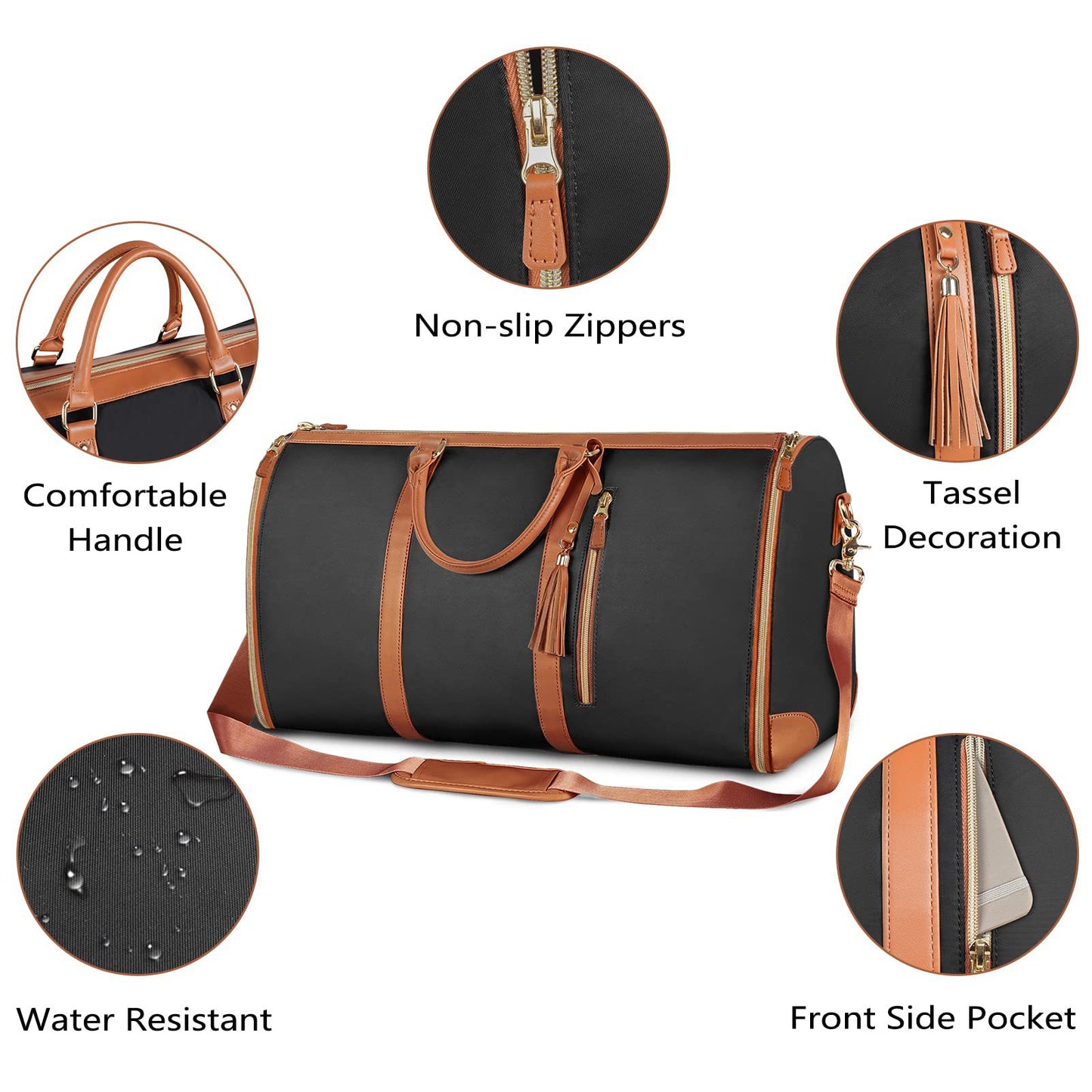 Ready stock suit bag large capacity carry-on clothing bag large PU leather duffel bag portable handbag travel bag