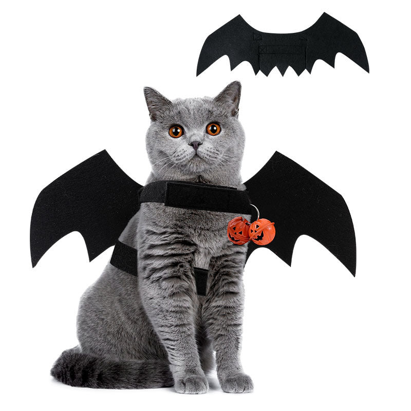 Cross-border new cat clothes, Halloween dog clothes, pet clothes, bat wings, bell style