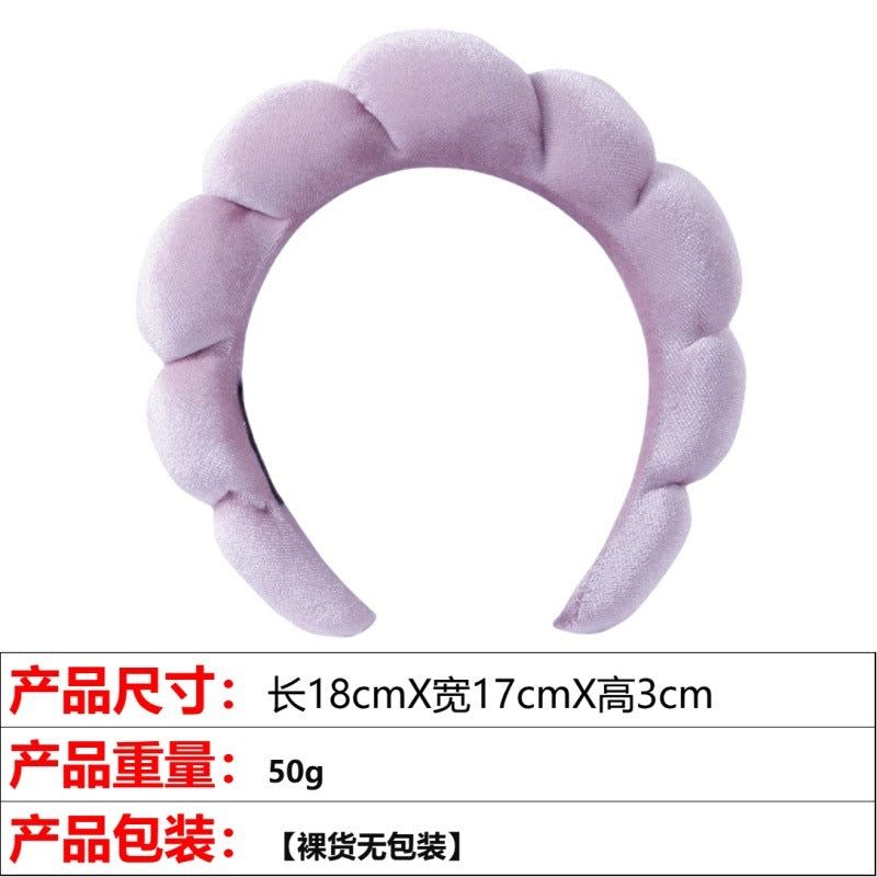 European and American cross-border hot-selling high-top hair accessories for women to wash their faces and bathe, cloud sponge headbands for makeup removal and hair ties