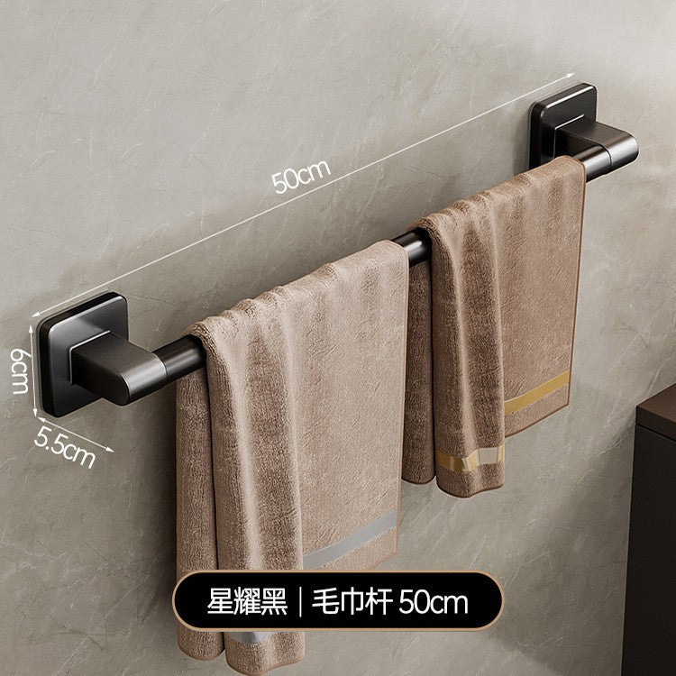 Bathroom storage rack punch-free space aluminum towel rack toilet toilet storage towel rack bathroom hardware pendant