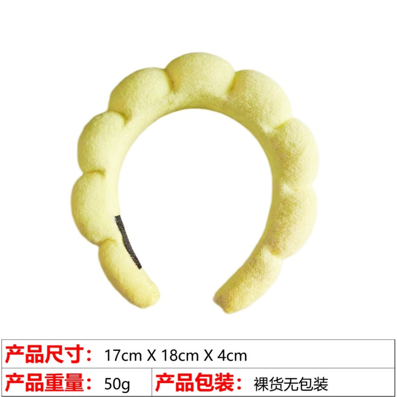 European and American cross-border hot-selling high-top hair accessories for women to wash their faces and bathe, cloud sponge headbands for makeup removal and hair ties