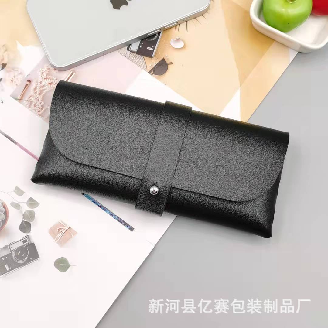 Leather Handmade Glasses Case Portable Cassette Sunglasses Bag PVC Leather Glasses Soft Case Factory