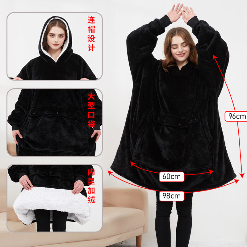 European and American cross-border large size USB three-zone heated hooded lazy blanket OEM ODM one piece custom wholesale