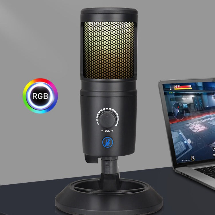 RGB dynamic light effect microphone usb microphone live microphone instrument recording computer microphone