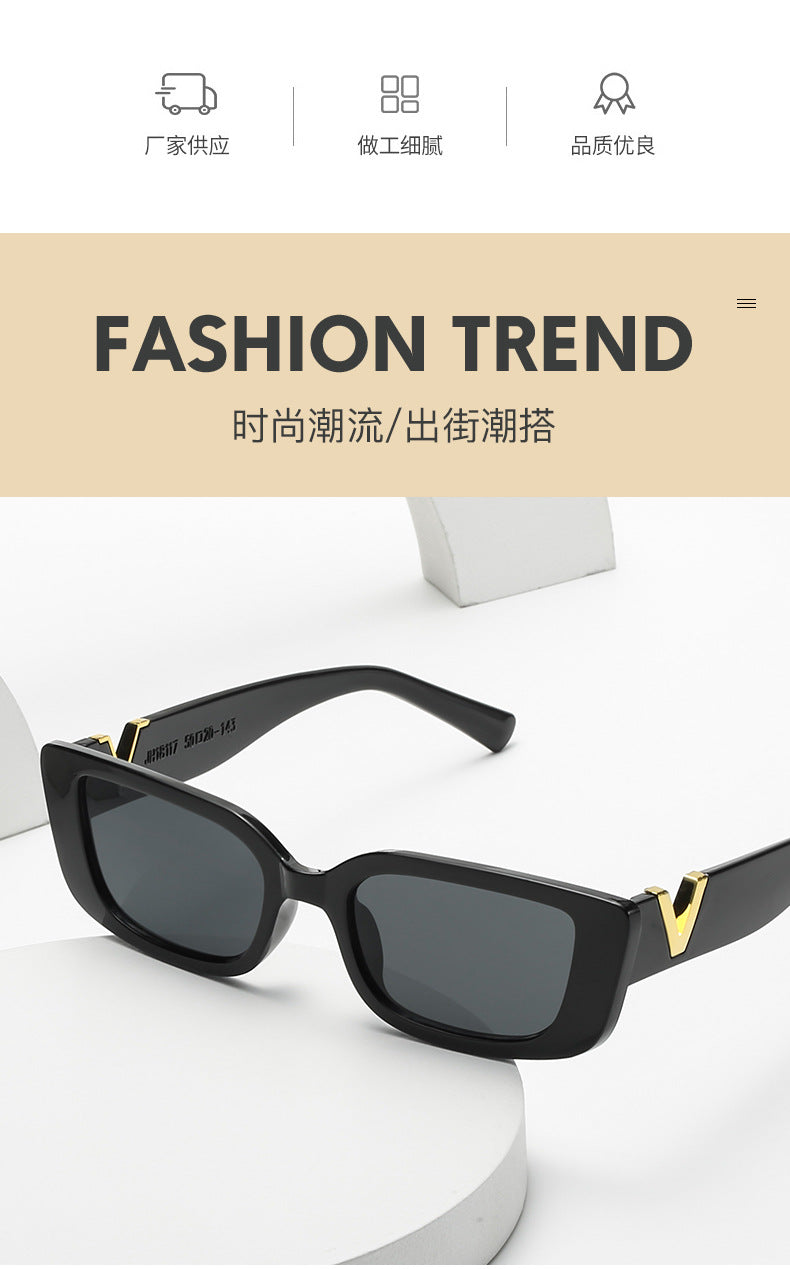 Small frame square sunglasses 2023 new cross-border trendy personality fashion hip-hop sunglasses net red same style sunglasses