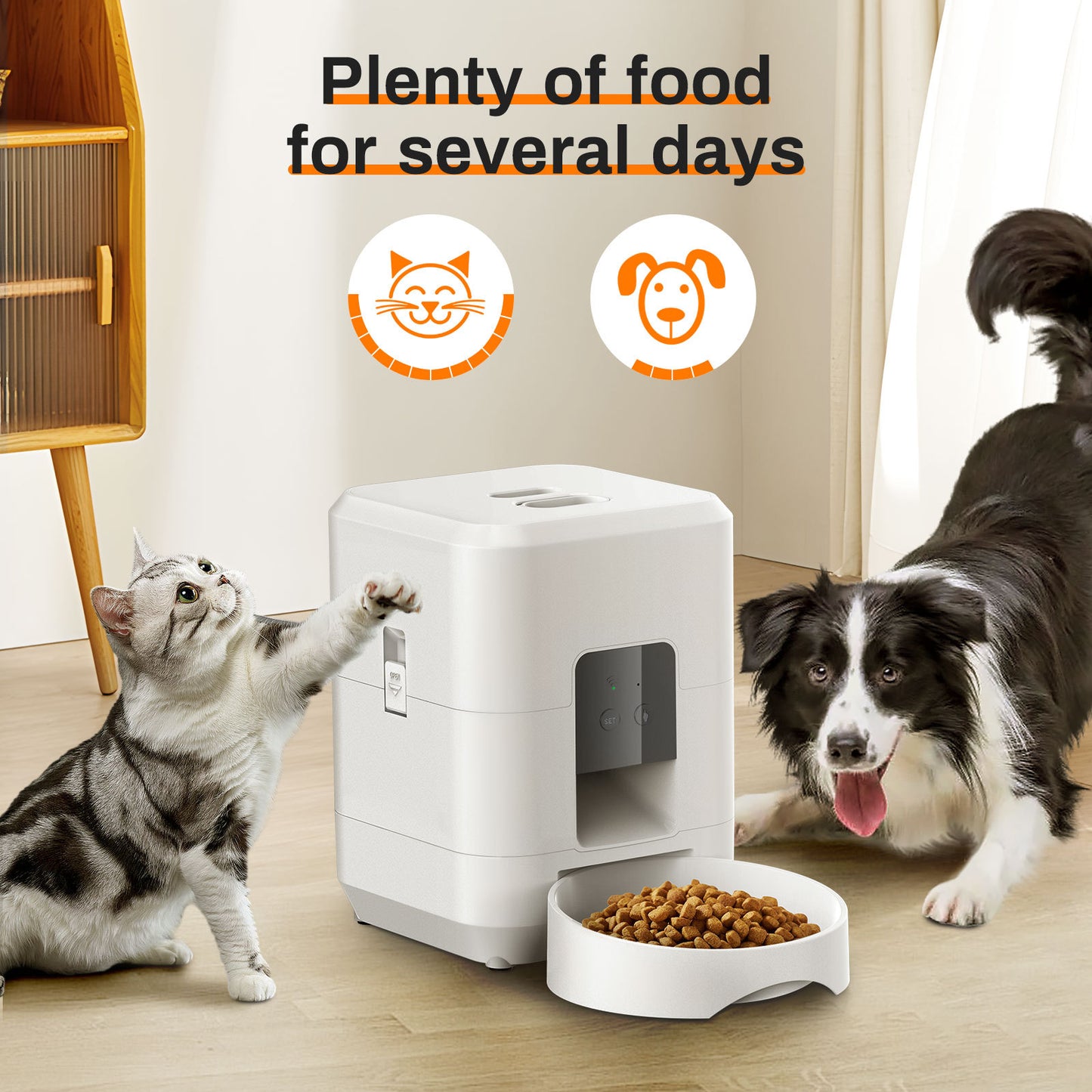 Pet smart feeder timed quantitative remote feeding dog feeding machine wifi cat automatic feeder