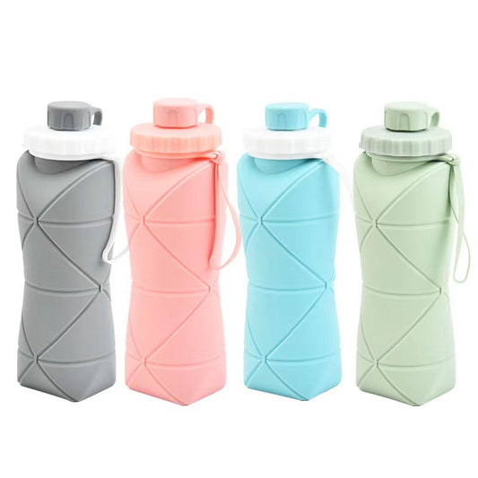 Cross-border creative new silicone folding water cup outdoor portable travel sports water cup portable cup factory spot