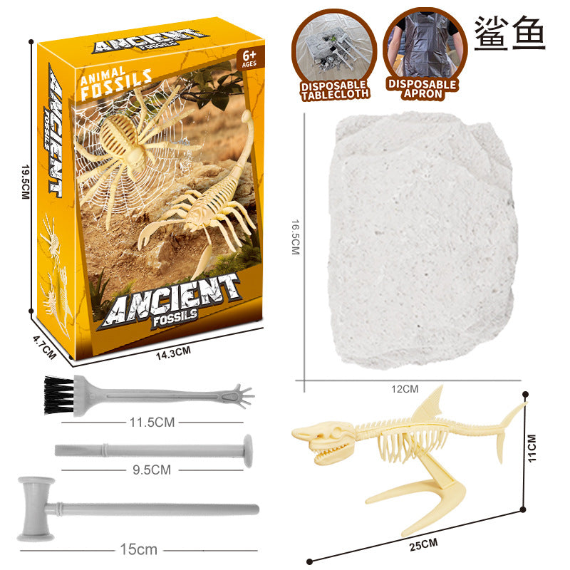 Archaeological excavation toys dinosaur fossil gem treasure hunt mermaid children's handmade DIY treasure digging toys