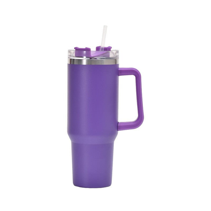 Ice Cup 304 Stainless Steel 40oz Car Cup Large Capacity Thermos Cup Straw Cup Cold Coffee Car Water Cup