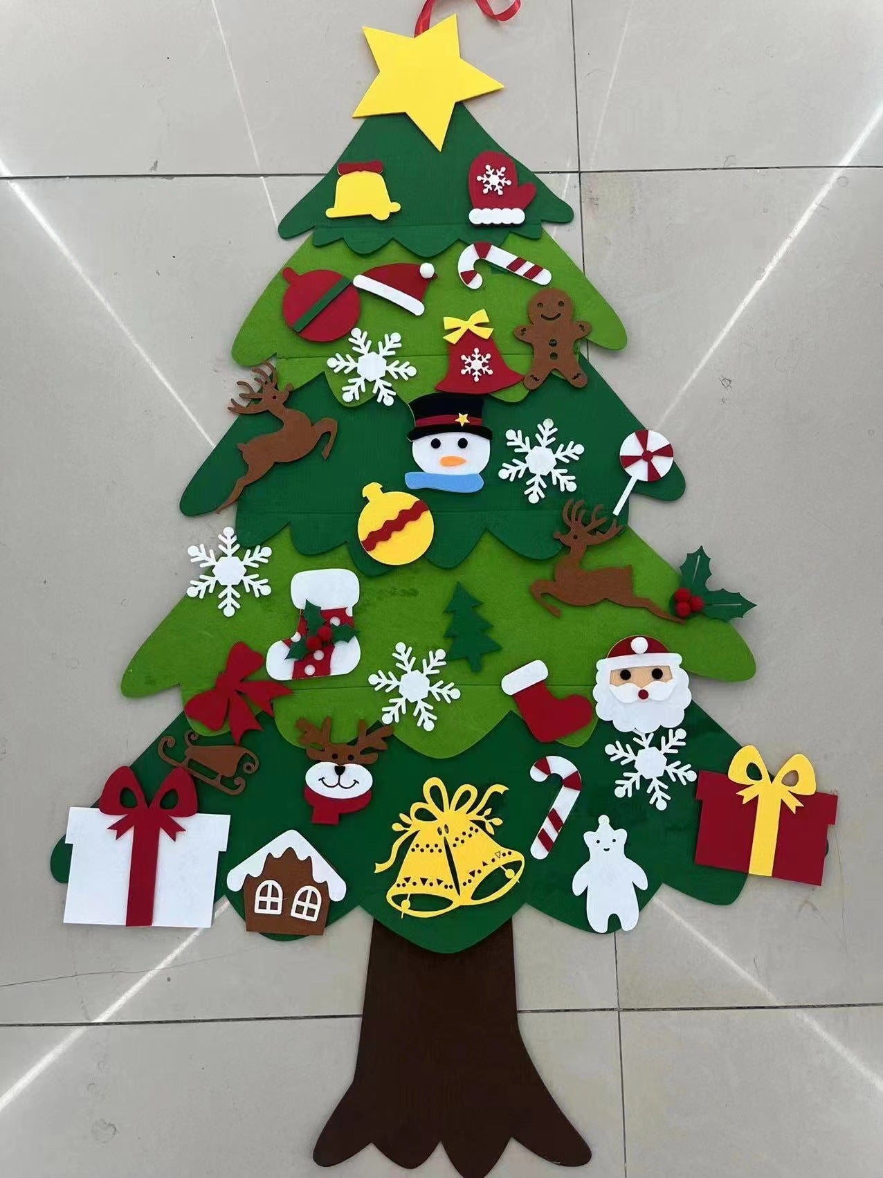 New felt Christmas tree children's handmade educational DIY Christmas decoration pendant non-woven felt Christmas tree