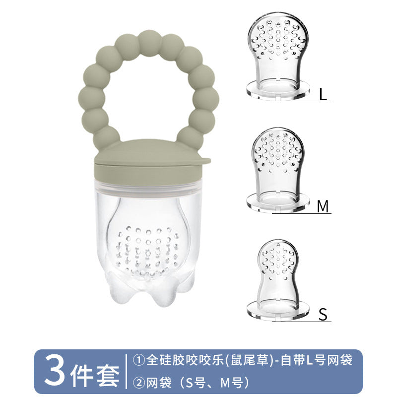 Cross-border hot-selling baby fruit food supplement artifact food grade silicone fruit and vegetable bite baby pacifier teether wholesale