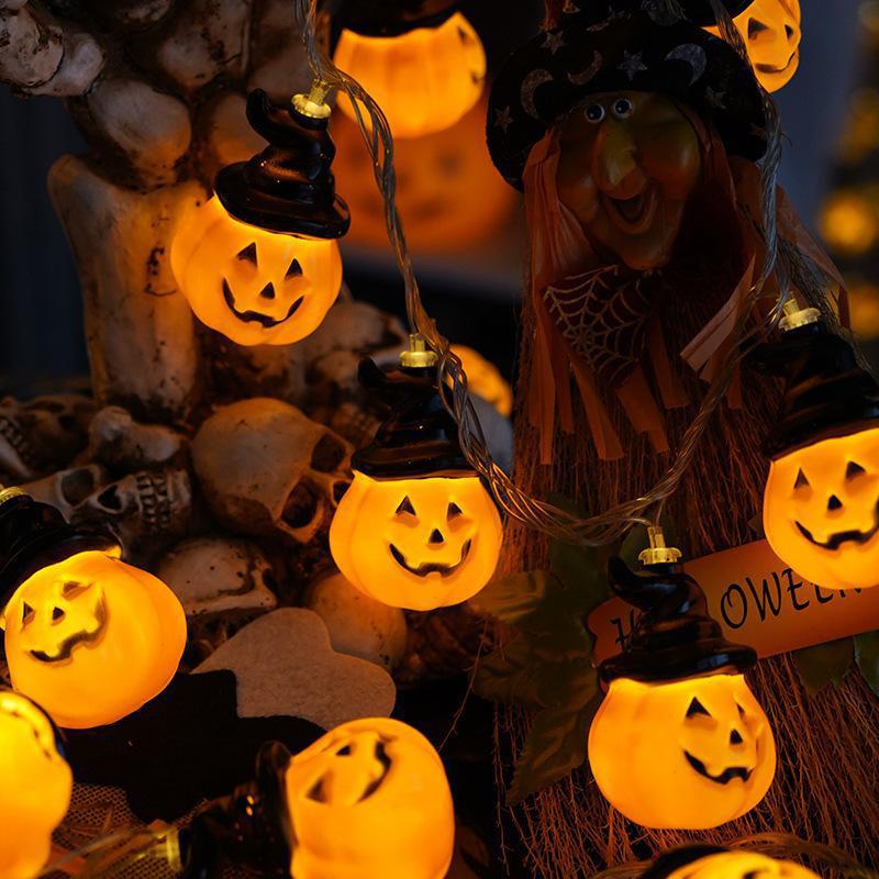 Halloween pumpkin light string festive atmosphere decoration skull small light string bar shopping mall event scene layout light string