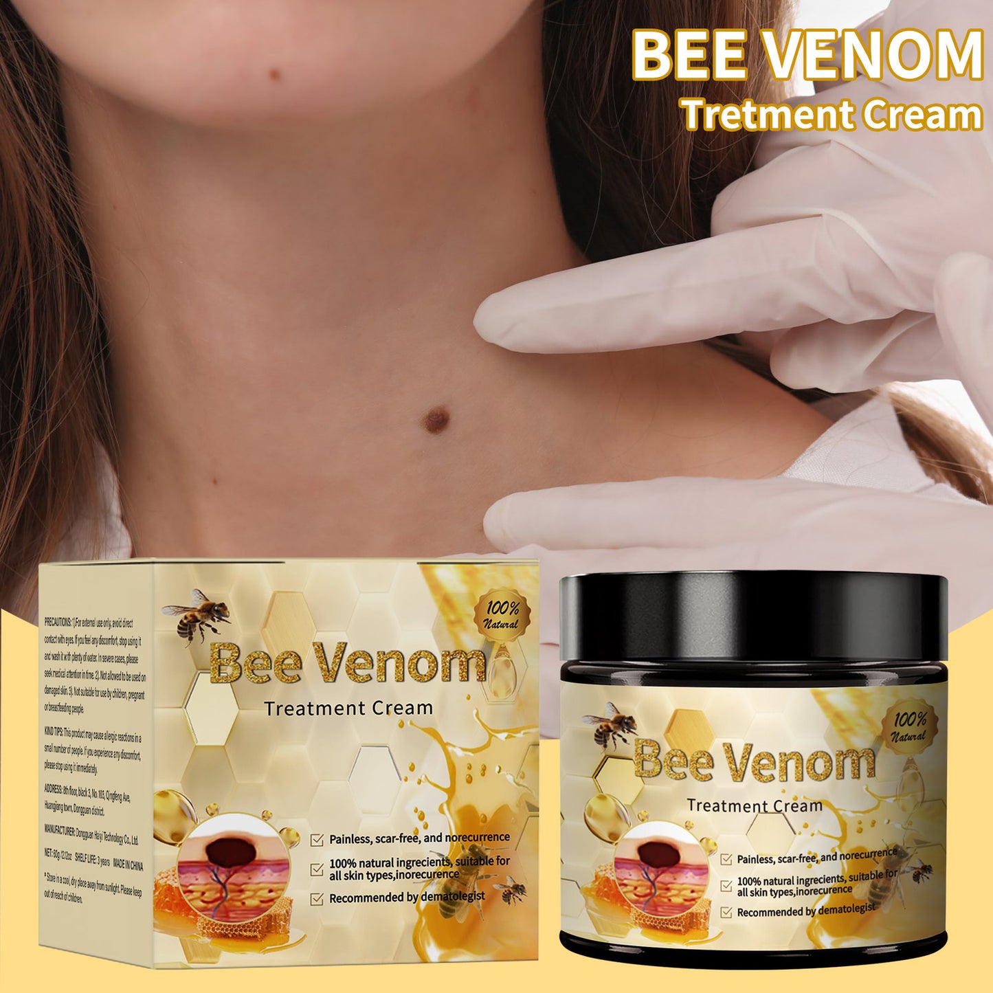 BEE VENOM bee venom wart cream meat grains mole spots repair care moisturizing cream cream