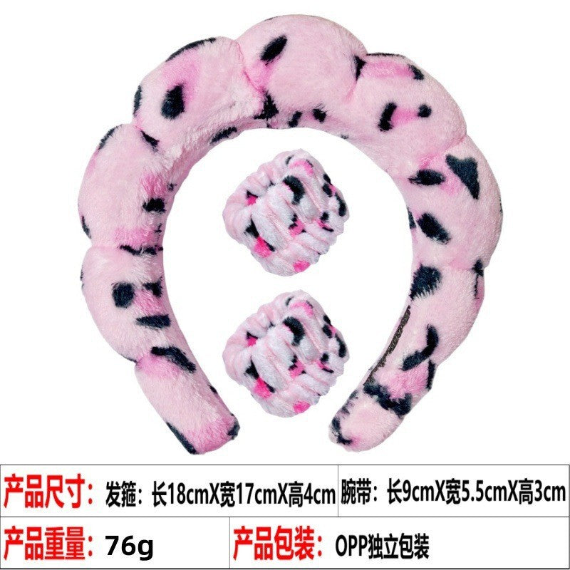 European and American cross-border hot-selling high-top hair accessories for women to wash their faces and bathe, cloud sponge headbands for makeup removal and hair ties