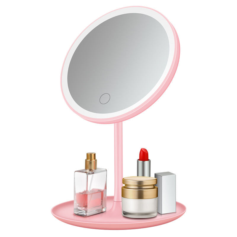 Send Douyin Internet celebrity led makeup mirror desktop desktop mirror student convenient fill light beauty mirror color box