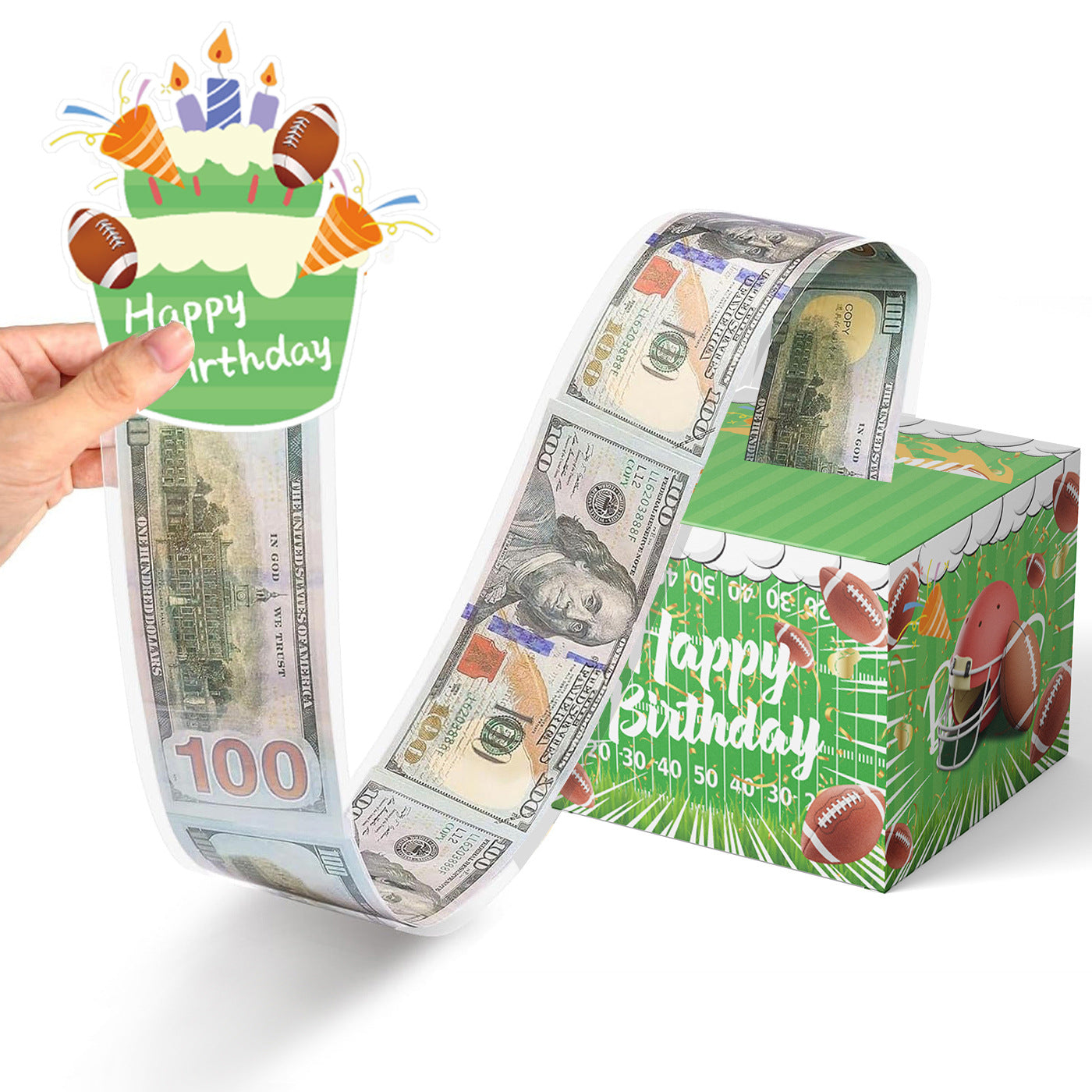 Cross-border money-drawing paper box surprise birthday party decoration birthday atmosphere layout props black gold money-drawing box