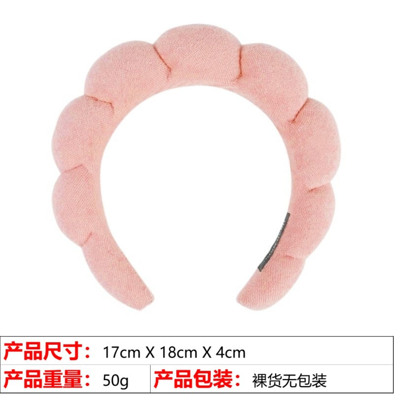 European and American cross-border hot-selling high-top hair accessories for women to wash their faces and bathe, cloud sponge headbands for makeup removal and hair ties