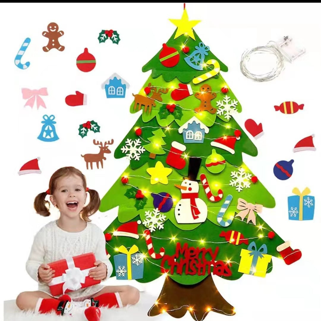 New felt Christmas tree children's handmade educational DIY Christmas decoration pendant non-woven felt Christmas tree