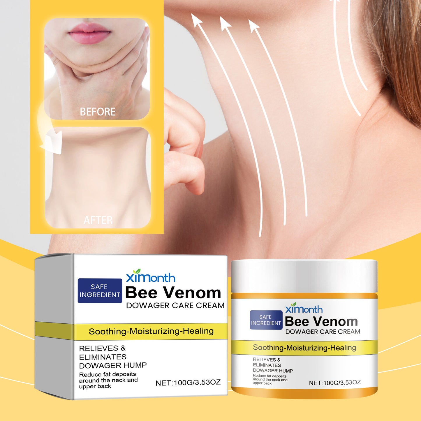 Ximonth Bee Venom Royal Concubine Neck and Back Care Cream Relieves Discomfort in Shoulders, Neck and Back Rich Bag Neck Repair Cream