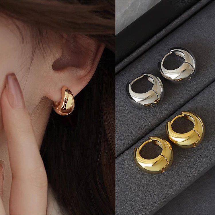 Korean style water drop earrings light luxury European and American retro hot-selling earrings high-end niche French earrings female simple earrings