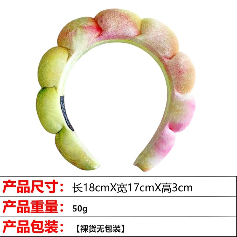 European and American cross-border hot-selling high-top hair accessories for women to wash their faces and bathe, cloud sponge headbands for makeup removal and hair ties