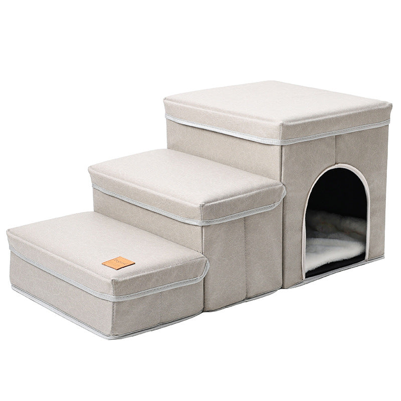 Foldable storage pet dog stairs steps bed sofa puppy climbing ladder pet supplies stairs