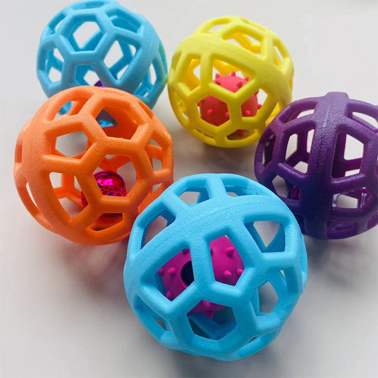 Hollow ball puppy toy plastic rubber ball horse toy pet teeth training hay ball sniffing ball accessories