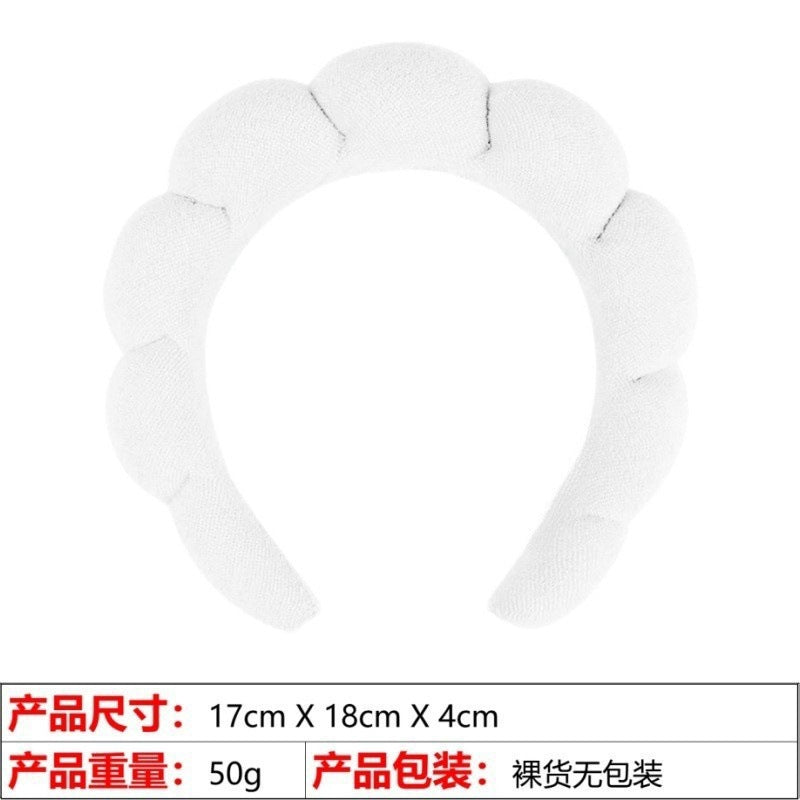 European and American cross-border hot-selling high-top hair accessories for women to wash their faces and bathe, cloud sponge headbands for makeup removal and hair ties