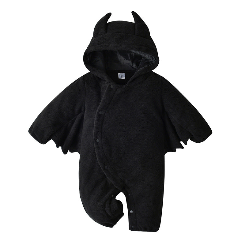 Children's Clothing Wholesale Autumn and Winter Long Sleeve Children's Halloween Clothing Romper Suit Bat Costume Baby Covered Baby Onesie