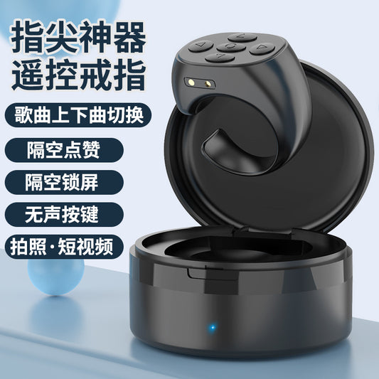 Mobile phone Bluetooth remote control with charging compartment Mobile phone camera controller Tik Tok ring remote control ring selfie artifact