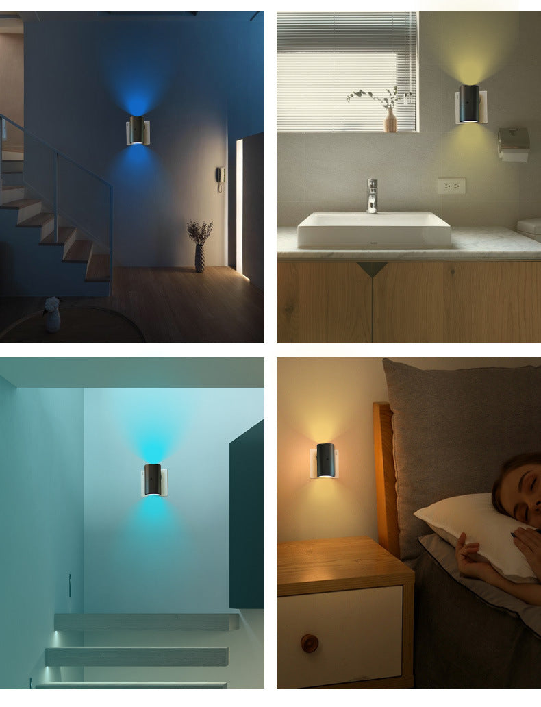 Amazon cross-border night light plug-in wall light control sensor dimmable night light corridor bedroom stairs