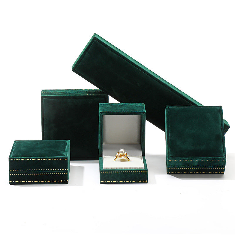 Cross-border right angle jewelry packaging box gold edge high-grade ring pendant bracelet box velvet jewelry storage jewelry box