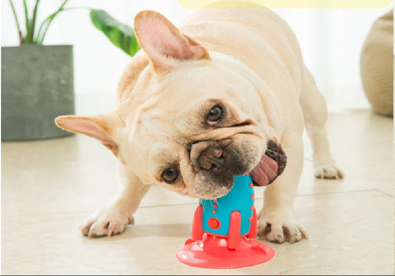 Amazon new product Rocket dog toy Single suction cup Leaking dog chew toy Chew-resistant tooth-cleaning bone pet toy