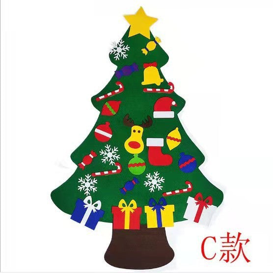 New felt Christmas tree children's handmade educational DIY Christmas decoration pendant non-woven felt Christmas tree