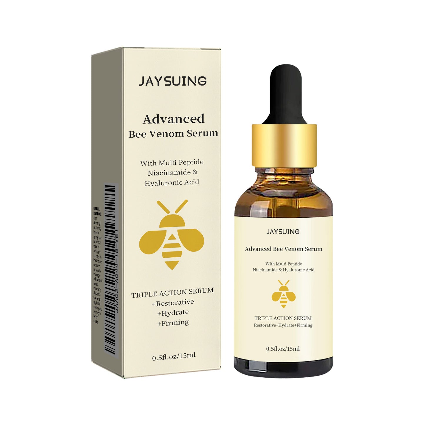 Jaysuing Bee Venom Essence Lightens fine lines and nasolabial folds Repairs dullness Moisturizes and tightens the skin Anti-wrinkle Essence