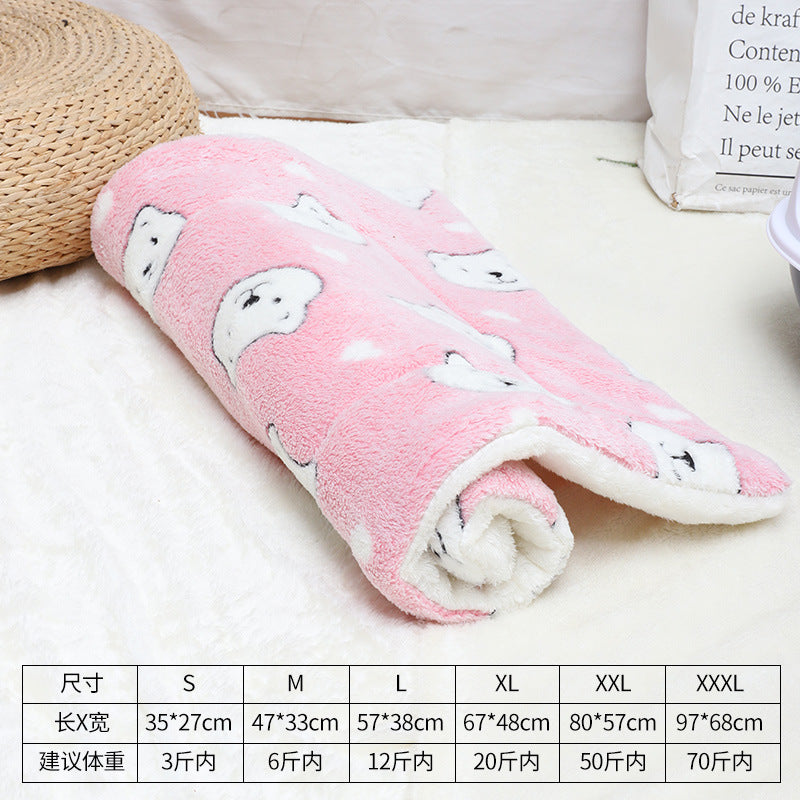 Winter pet mat cat bed four seasons universal warm flannel dog bed dog blanket cat mat pet bed wholesale