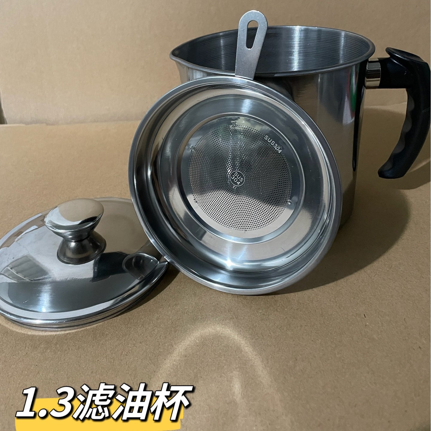 304 stainless steel frying pan tempura frying pan household temperature controllable frying pan oil saving source manufacturer with filter