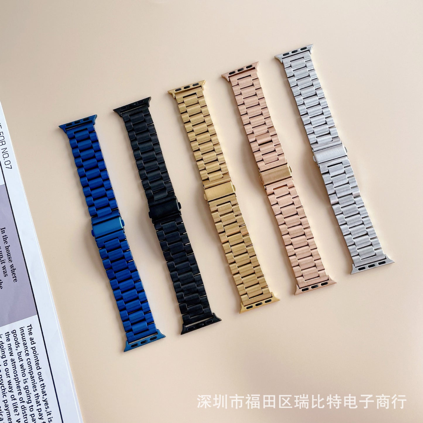 Suitable for Apple Watch 7 Apple Watch iwatch654321SE Metal Strap Stainless Steel Strap Chain