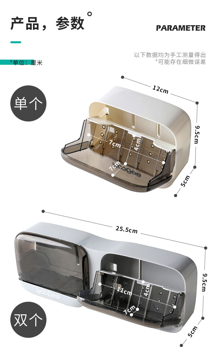 Soap box drain toilet no punching shelf wall-mounted soap box with cover dustproof creative flip soap box