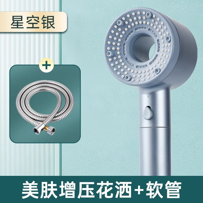 Hot sale German household super-strong booster shower head bathroom water heater turbine large water outlet five-speed filter shower