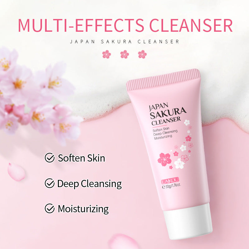 Laico Japanese Sakura Facial Cleanser 50g Hydrating Cleanser Moisturizing Skin Care English Packaging Cross-border Supply Wholesale