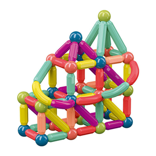 Wholesale magnetic building blocks large particle toys children's decompression magnetic building blocks magnetic tiles to build a variety of magnetic rods