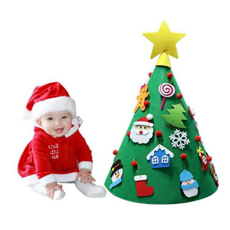 【Felt Christmas Tree】Christmas decorations, Christmas hats, DIY children's toys, handmade three-dimensional Christmas tree