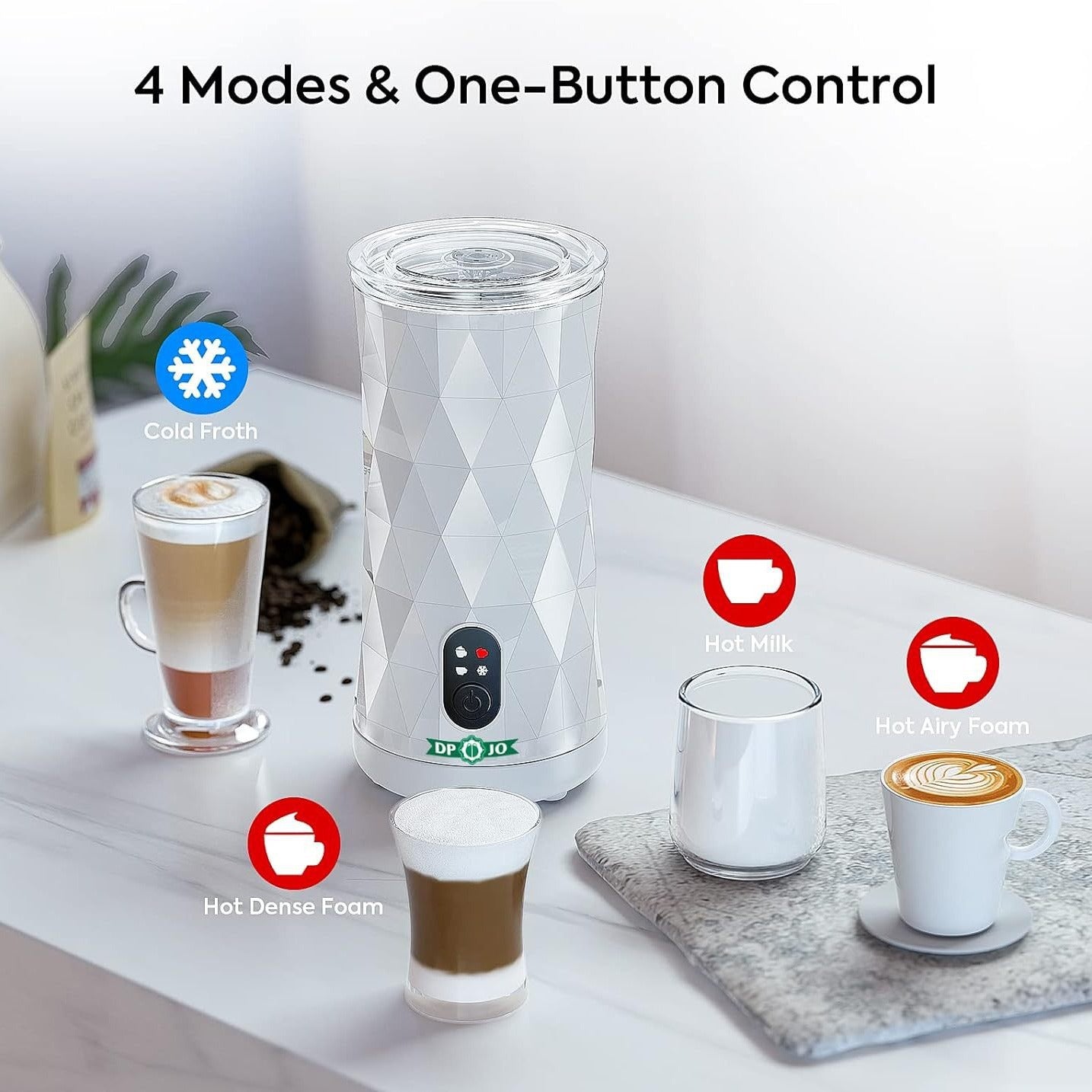 Cross-border hot selling home coffee milk frother milk tea shop fully automatic hot and cold milk frother electric milk frother