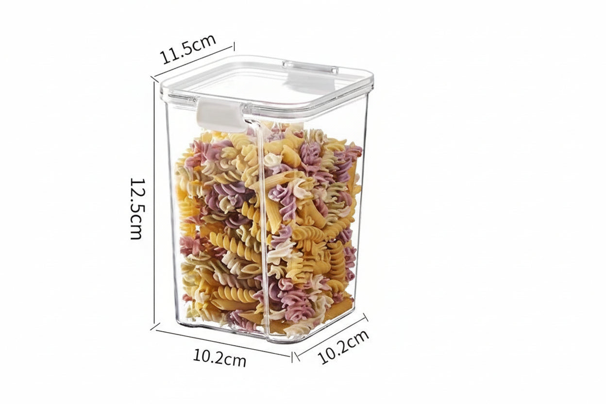 Square flower tea packaging box, 460ml, four-compartment plastic airtight container, food-grade storage box.