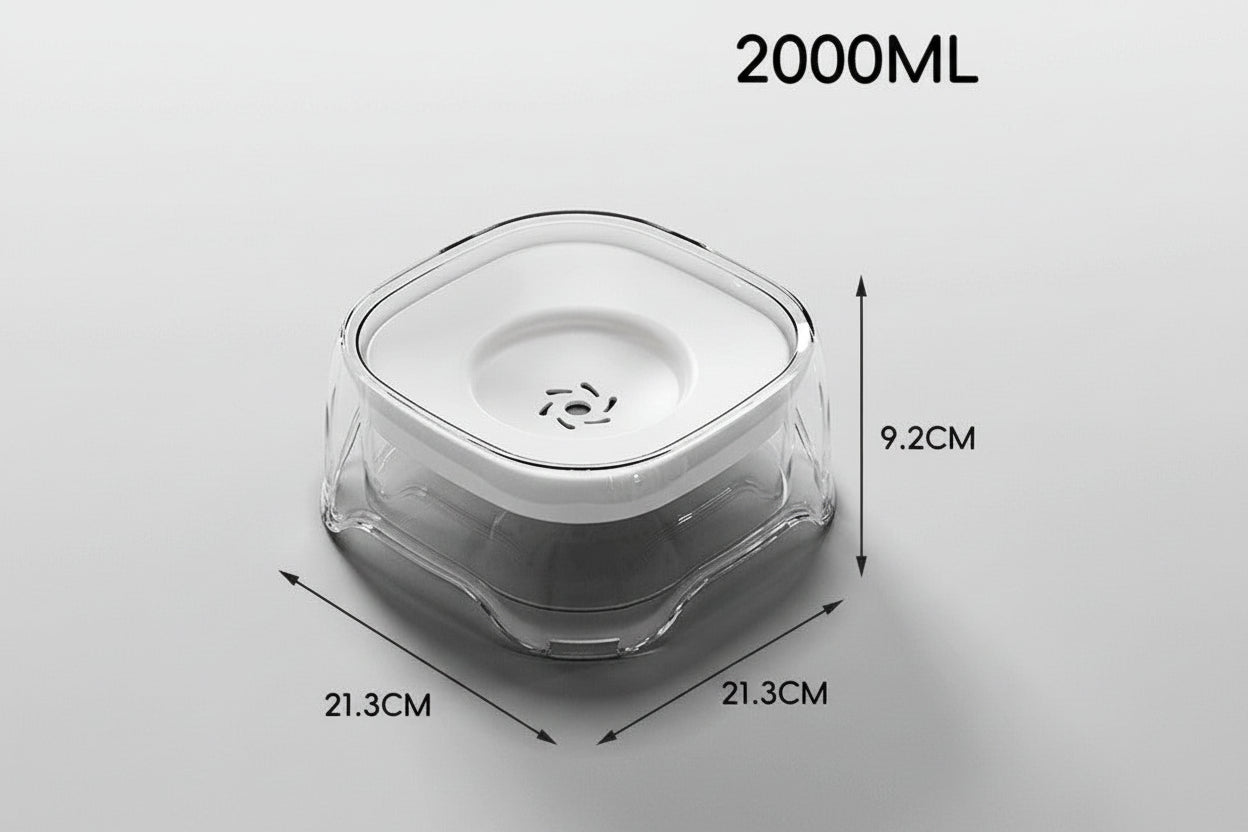 Non-wetting floating water bowl for dogs, transparent floating water bowl for pets, anti-tipping.