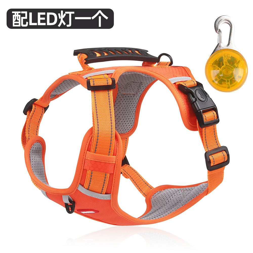 Cross-border new pet chest harness vest-style reflective large dog chest harness explosion-proof dog traction rope wholesale