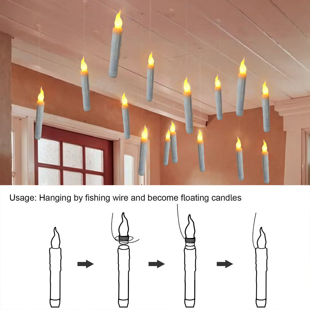 Cross-border hot new product suspended wand candle light Halloween birthday party decoration atmosphere remote control candle