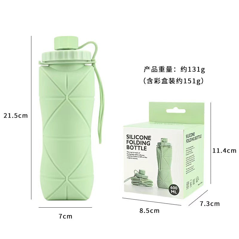 Cross-border creative new silicone folding water cup outdoor portable travel sports water cup portable cup factory spot